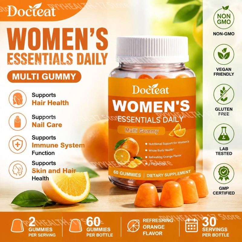 Multivitamin Gummy Adult - Docteat Essenciais Femininos: Gomas Diárias Multivitamínicas