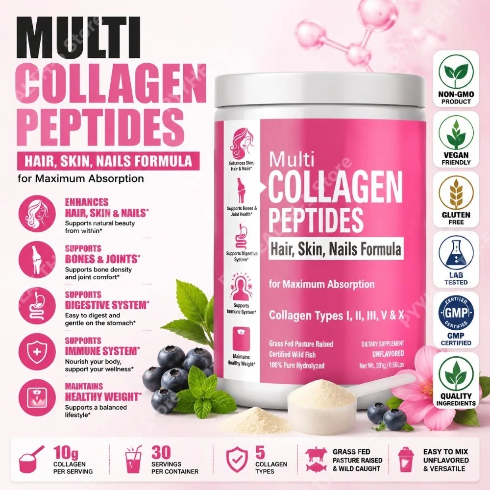 X Nutrition - Pó de Colágeno Hidrolisado Multi-Tipos I,