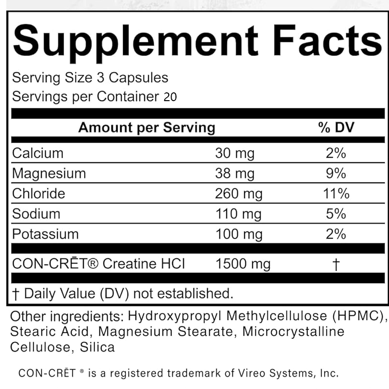 Cápsulas de creatina HCL 50 po - Creatine Hcl Capsule avaliação e preço